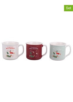 Villa d´Este Kubki jumbo (3 szt.) &quot;Natalotto&quot; w kolorze biało-czerwono-błękitnym - 360 ml ze sklepu Limango Polska w kategorii Dzbanki i zaparzacze - zdjęcie 187601620