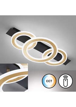 FISCHER &amp; HONSEL Lampa sufitowa LED &quot;Circle&quot; w kolorze złoto-czarnym - 76,5 x 8 x 36 cm ze sklepu Limango Polska w kategorii Oświetlenie - zdjęcie 187601813