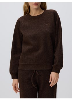 Reserved - Dzianinowa bluza z haftem - ciemnobrązowy ze sklepu Reserved w kategorii Bluzy damskie - zdjęcie 187602884