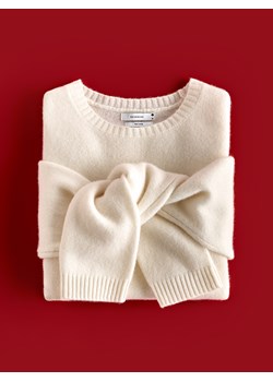 Reserved - Wełniany sweter - kremowy ze sklepu Reserved w kategorii Swetry damskie - zdjęcie 187602903