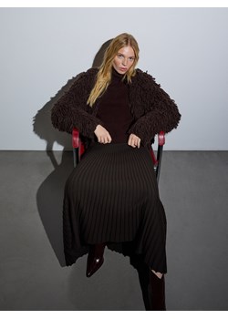 Reserved - Wełniany sweter z golfem - ciemnobrązowy ze sklepu Reserved w kategorii Swetry damskie - zdjęcie 187602943