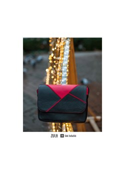 czarno-czerwona torebka damska skórzana patchworkowa Zula na ramię ze sklepu Słoń Torbalski w kategorii Listonoszki - zdjęcie 187603853