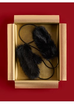 Reserved - Rękawiczki ze sztucznego futerka - czarny ze sklepu Reserved w kategorii Rękawiczki damskie - zdjęcie 187604442