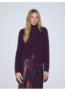 Reserved - Wełniany kardigan - ciemnofioletowy ze sklepu Reserved w kategorii Swetry damskie - zdjęcie 187604502