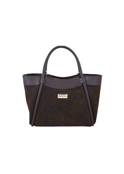 Elegancka torebka ze skóry zamszowej - Brązowa ciemna ze sklepu butyolivier w kategorii Kuferki - zdjęcie 187604933