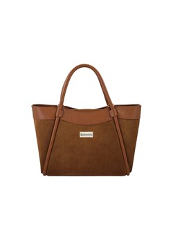 Elegancka torebka ze skóry zamszowej - Brązowa jasna ze sklepu butyolivier w kategorii Kuferki - zdjęcie 187604944