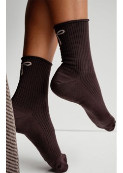 Skarpetki damskie bezuciskowe z kokardką brązowe 0200.193, Kolor brązowy, Rozmiar 37-41, Milena ze sklepu Primodo w kategorii Skarpetki damskie - zdjęcie 187605361