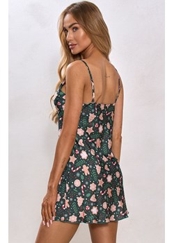 Świąteczna koszula nocna na ramiączka Green Christmas, Kolor zielony-wzór, Rozmiar L, Irall ze sklepu Intymna w kategorii Koszule nocne - zdjęcie 187605923