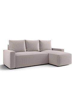 Jasnobeżowy narożnik rozkładany z pojemnikiem na pościel S3-F09 ze sklepu Edinos.pl w kategorii Narożniki - zdjęcie 187605954