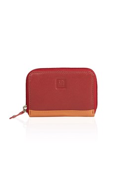 czerwone małe etui skórzane na wizytówki ze sklepu Słoń Torbalski w kategorii Portfele damskie - zdjęcie 187606850