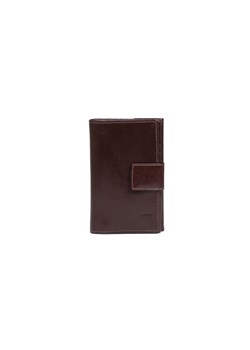 brązowy portfel skórzany unisex KLASYCZNY z zapięciem ze sklepu Słoń Torbalski w kategorii Portfele damskie - zdjęcie 187606861