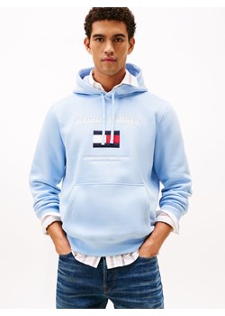 Tommy Hilfiger Męski sweter z kapturem Mężczyźni jasnoniebieski jednolity ze sklepu vangraaf w kategorii Bluzy męskie - zdjęcie 187607031