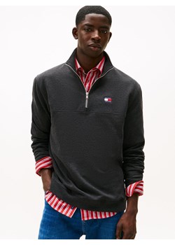 Tommy Jeans Męski sweter dresowy Mężczyźni antracytowy jednolity ze sklepu vangraaf w kategorii Bluzy męskie - zdjęcie 187607034