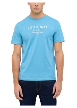 Mustang Koszulka męska - Austin Mężczyźni Bawełna niebieski jednolity ze sklepu vangraaf w kategorii T-shirty męskie - zdjęcie 187607042