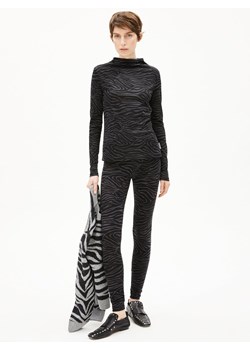 ARMEDANGELS Damska koszulka z długim rękawem - Calunaa Zebraraa Kobiety Bawełna czarny wzorzysty ze sklepu vangraaf w kategorii Bluzki damskie - zdjęcie 187607052