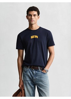 Gant Koszulka męska Mężczyźni Bawełna granatowy jednolity ze sklepu vangraaf w kategorii T-shirty męskie - zdjęcie 187607063