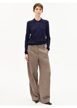 ARMEDANGELS Damski sweter z dzianiny z wełny merynosów - Maargo Kobiety Wełna granatowy jednolity ze sklepu vangraaf w kategorii Swetry damskie - zdjęcie 187607071