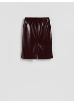 Reserved - Spódnica midi z imitacji skóry - burgundowy ze sklepu Reserved w kategorii Spódnice - zdjęcie 187607504