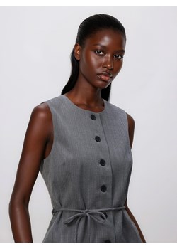 Reserved - Kamizelka z wiązaniem - ciemnoszary ze sklepu Reserved w kategorii Kamizelki damskie - zdjęcie 187607870