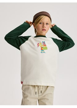 Reserved - Longsleeve The Simpsons - złamana biel ze sklepu Reserved w kategorii T-shirty chłopięce - zdjęcie 187608002