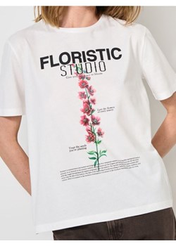 Sinsay - Koszulka z nadrukiem - kremowy ze sklepu Sinsay w kategorii Bluzki damskie - zdjęcie 187610041