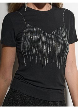 Sinsay - Koszulka z ozdobnymi cyrkoniami - czarny ze sklepu Sinsay w kategorii Bluzki damskie - zdjęcie 187610092