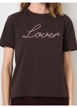 Sinsay - Koszulka z krótkim rękawem - brązowy ze sklepu Sinsay w kategorii Bluzki damskie - zdjęcie 187610123