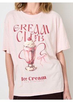 Sinsay - Koszulka z nadrukiem - różowy ze sklepu Sinsay w kategorii Bluzki damskie - zdjęcie 187610130