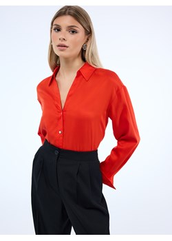 Mohito - Pomarańczowa koszula z lyocellu - pomarańczowy ze sklepu Mohito w kategorii Koszule damskie - zdjęcie 187610570
