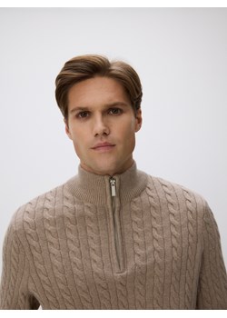 Reserved - Sweter z domieszką wełny - beżowy ze sklepu Reserved w kategorii Swetry męskie - zdjęcie 187610804