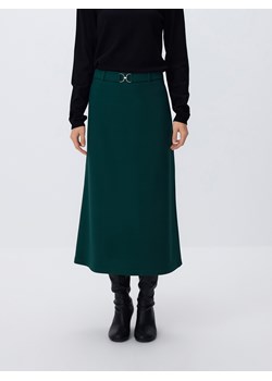 Reserved - Spódnica midi z paskiem - ciemnozielony ze sklepu Reserved w kategorii Spódnice - zdjęcie 187611140
