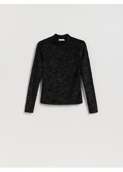 Reserved - Longsleeve w kwiatowy wzór - czarny ze sklepu Reserved w kategorii Bluzki damskie - zdjęcie 187611162