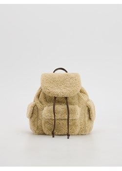 Reserved - Plecak ze sztucznego baranka - beżowy ze sklepu Reserved w kategorii Torebki damskie - zdjęcie 187612411