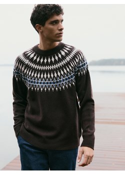 Reserved - Sweter z wełną - ciemnobrązowy ze sklepu Reserved w kategorii Swetry męskie - zdjęcie 187612533