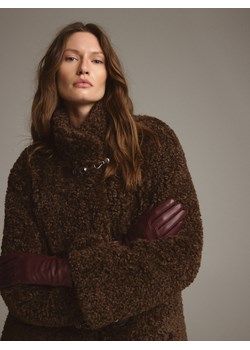 Reserved - Skórzane rękawiczki - bordowy ze sklepu Reserved w kategorii Rękawiczki damskie - zdjęcie 187612541