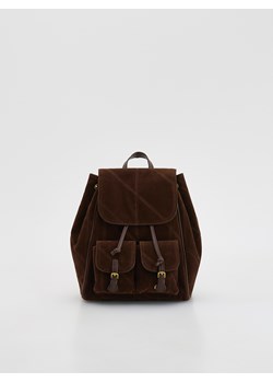 Reserved - Plecak z imitacji zamszu - brązowy ze sklepu Reserved w kategorii Torebki damskie - zdjęcie 187612584