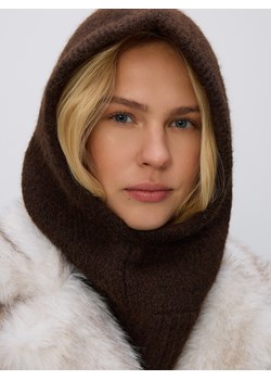Reserved - Dzianinowa kominiarka - ciemnobrązowy ze sklepu Reserved w kategorii Czapki zimowe damskie - zdjęcie 187612601