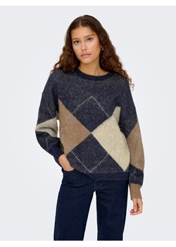 ONLY Sweter w kolorze granatowo-jasnobrązowym ze sklepu Limango Polska w kategorii Swetry damskie - zdjęcie 187613470