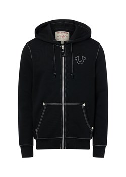 True Religion Bluza męska z kapturem - Big T Mężczyźni czarny jednolity ze sklepu vangraaf w kategorii Kurtki męskie - zdjęcie 187613954