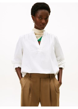 Tommy Hilfiger Bluzka damska tunika Kobiety Bawełna biały jednolity ze sklepu vangraaf w kategorii Bluzki damskie - zdjęcie 187613970