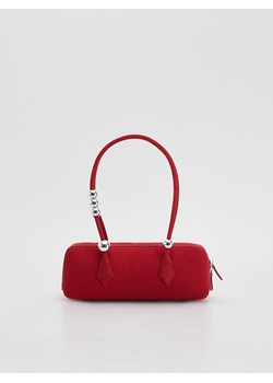 Reserved - Zamszowa torebka na ramię - burgundowy ze sklepu Reserved w kategorii Kopertówki - zdjęcie 187613990