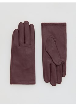 Reserved - Skórzane rękawiczki - bordowy ze sklepu Reserved w kategorii Rękawiczki damskie - zdjęcie 187614144