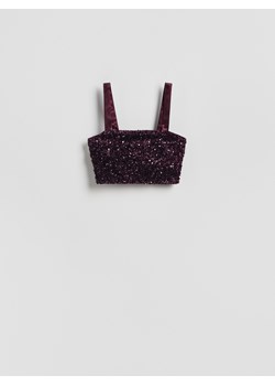 Reserved - Cekinowy top - ciemnofioletowy ze sklepu Reserved w kategorii Bluzki damskie - zdjęcie 187614150