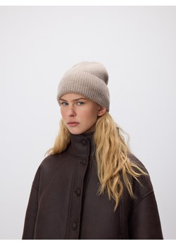 Reserved - Wełniana czapka z dodatkiem kaszmiru - brązowy ze sklepu Reserved w kategorii Czapki zimowe damskie - zdjęcie 187614184