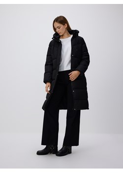 Reserved - Długa kurtka z kapturem - czarny ze sklepu Reserved w kategorii Kurtki damskie - zdjęcie 187614194