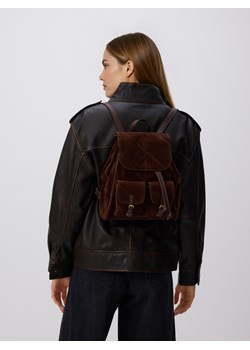 Reserved - Plecak z imitacji zamszu - brązowy ze sklepu Reserved w kategorii Torebki damskie - zdjęcie 187614210