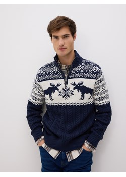 Reserved - Sweter z golfem - granatowy ze sklepu Reserved w kategorii Swetry męskie - zdjęcie 187614343