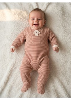 Sinsay - Pajacyk w paski z kieszenią - kremowy ze sklepu Sinsay w kategorii Odzież dla niemowląt - zdjęcie 187615320