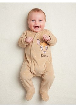 Sinsay - Aksamitny pajacyk z haftem Bambi - beżowy ze sklepu Sinsay w kategorii Odzież dla niemowląt - zdjęcie 187615360