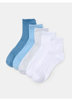 Sinsay - Skarpetki z wykończeniem falbankowym 5 pack - błękitny ze sklepu Sinsay w kategorii Skarpetki damskie - zdjęcie 187615372